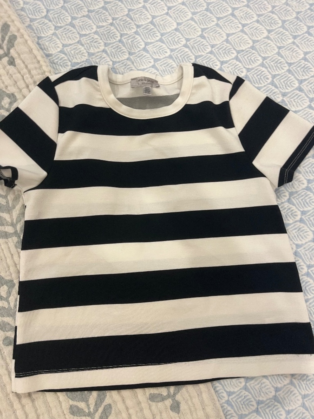 Black and white stripped top size small